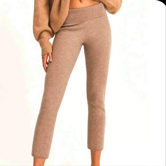 Something Navy Pants - Something Navy Hakama Wool Blend Cigarette Trousers In CM-Camel NWT Size Med